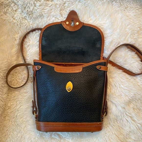Vintage Dooney & Bourke Calvary Spectator Pebbled Leather Crossbody Bag - Picture 5 of 16